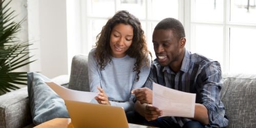 black couple budgeting